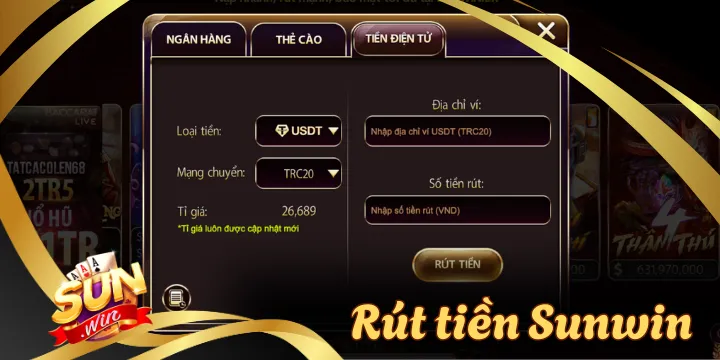 Rút tiền Sunwin - Hướng dẫn thao tác thực hiện an toàn